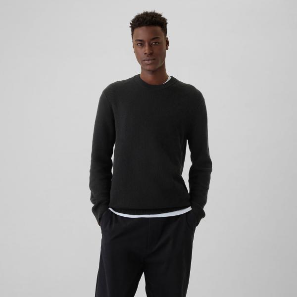 Svetr GAP Crew Texture True Black M