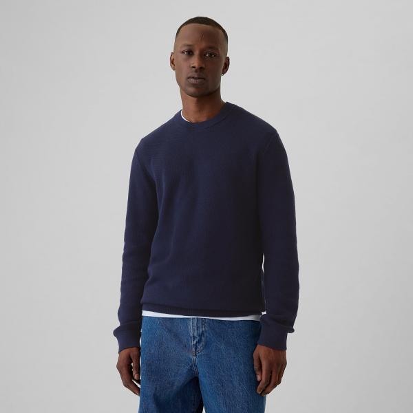 Svetr GAP Crew Texture Navy Uniform XL