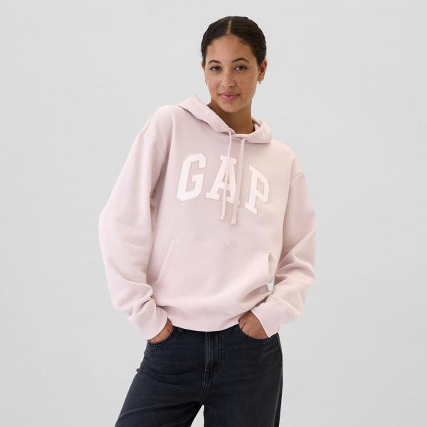 Mikina GAP Logo Pullover Hoodie Dull Rose Satin S