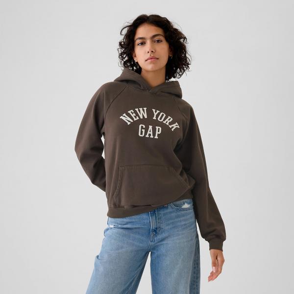 Mikina GAP Logo Pullover Hoodie Basic Brown XS