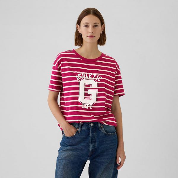 Tričko GAP Shortsleeve Logo Tee Red Stripes M