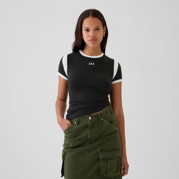 Tričko GAP Shortsleeve Logo Tee Black S