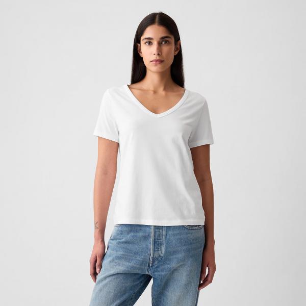 Tričko GAP Shortsleeve Vneck Fresh White XS