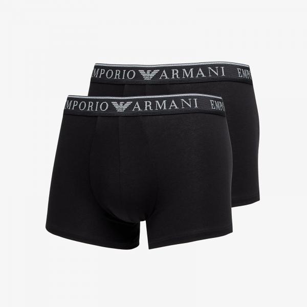 Boxerky EA7 Emporio Armani Men's Knit Trunk 2-Pack Nero/ Nero L