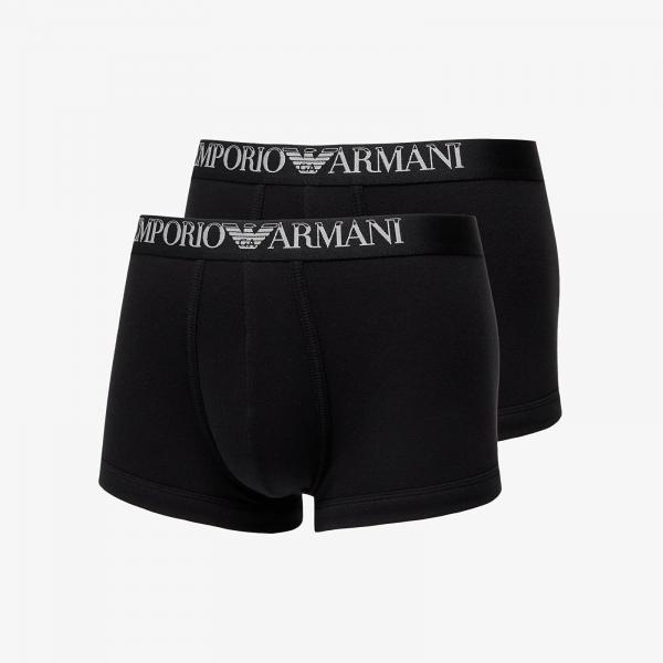 Boxerky EA7 Emporio Armani Men's Knit Trunk 2-Pack Nero/ Nero XL