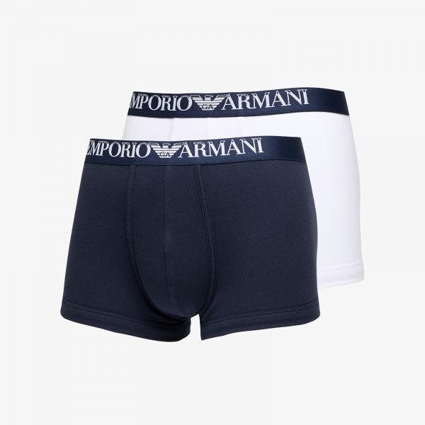 Boxerky EA7 Emporio Armani Men's Knit Trunk 2-Pack Marine/ Bianco XL