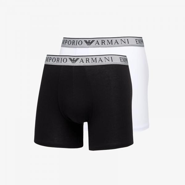 Boxerky EA7 Emporio Armani Men's Knit Trunk 2-Pack Nero/ Bianco XL