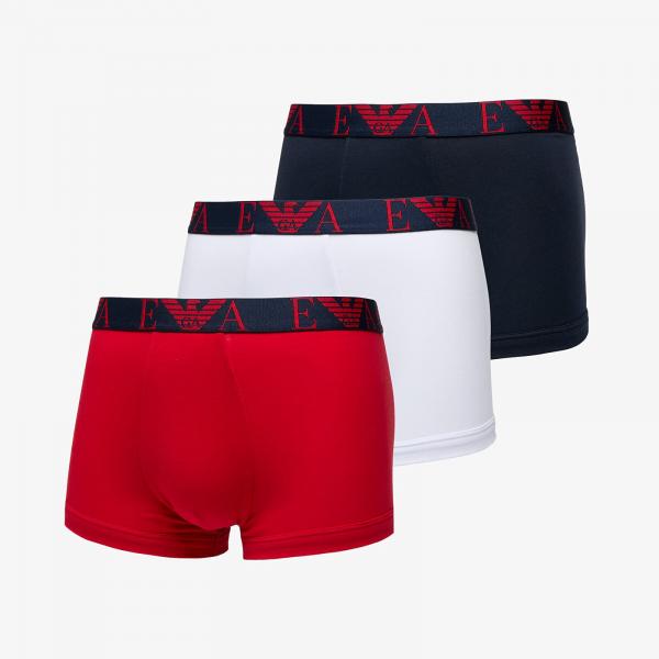 Boxerky EA7 Emporio Armani Men's Knit 3-Pack Tr Marin/ Rosso Lac/ Bian XL