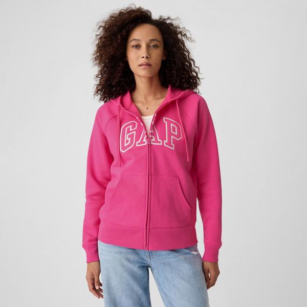 Mikina GAP Logo Full Zip Hoodie Sizzling Fuchsia XS