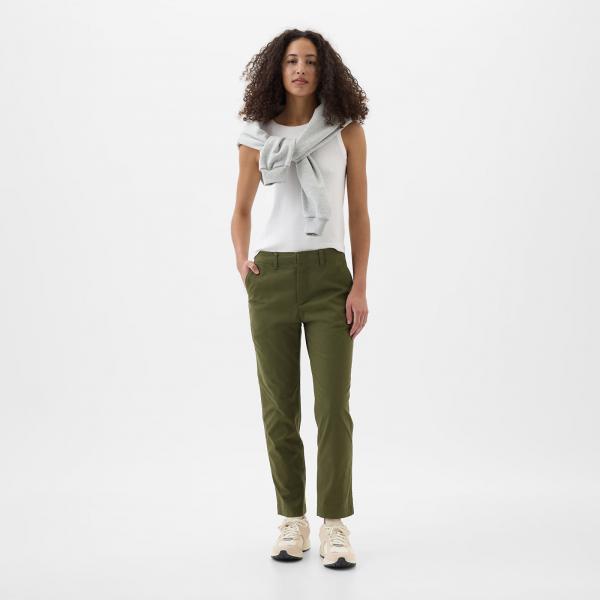 Kalhoty GAP Downtown Khaki Army Jacket Green W30