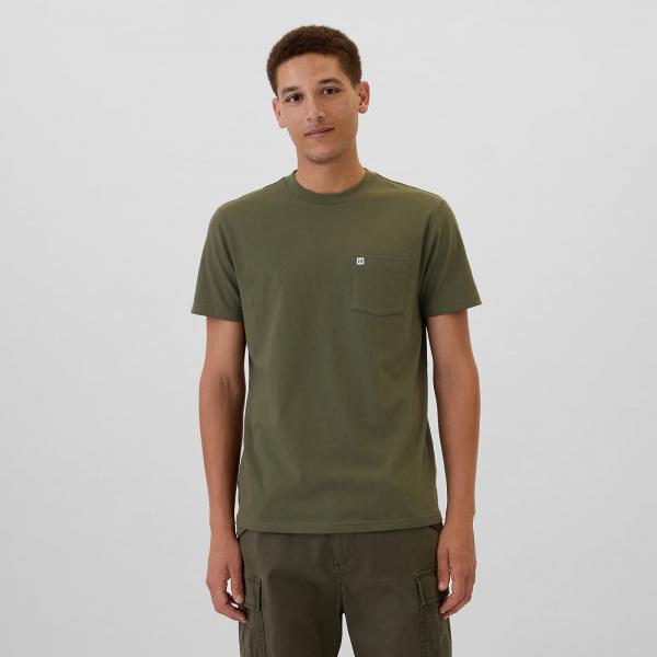 Tričko GAP Logo Pocket Tee Olive Night L