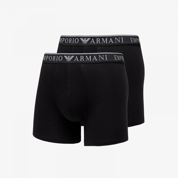 Boxerky EA7 Emporio Armani Men's Knit Trunk 2-Pack Nero/ Nero M