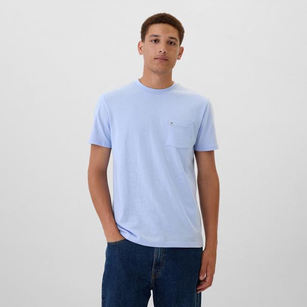 Tričko GAP Logo Pocket Tee Blue Crystal S