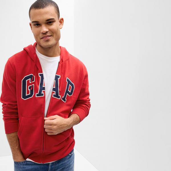 Mikina GAP Logo Fullzip Hoodie Red Apple S