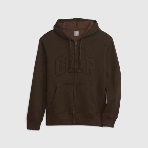 Mikina GAP Fullzip Hoodie Woodsy Brown S