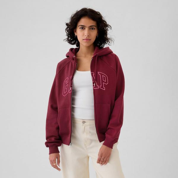Mikina GAP New Fullzip Hoodie Red Delicious XXS