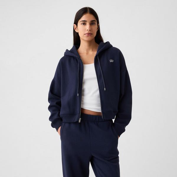 Mikina GAP Logo Fullzip Hoodie Navy Uniform L