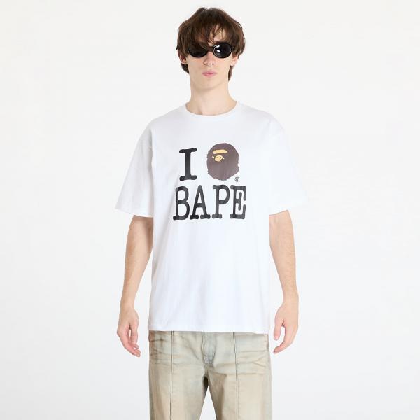 Tričko A BATHING APE I Love Bape Tee White XXXL