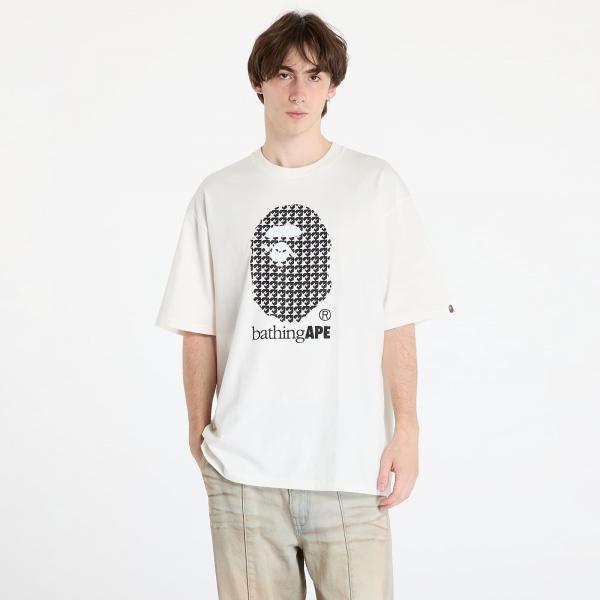Tričko A BATHING APE Sta Houndstooth By Bathing Ape Relaxed Fit Tee M Ivory XXL