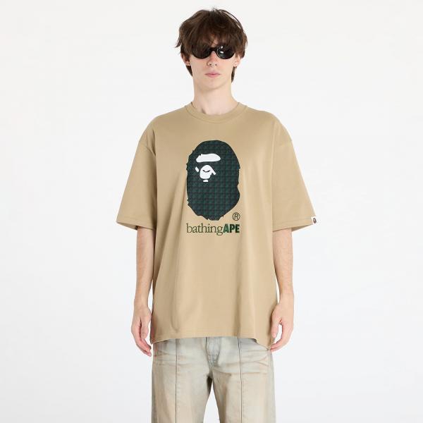Tričko A BATHING APE Sta Houndstooth By Bathing Ape Relaxed Fit Tee M Beige M