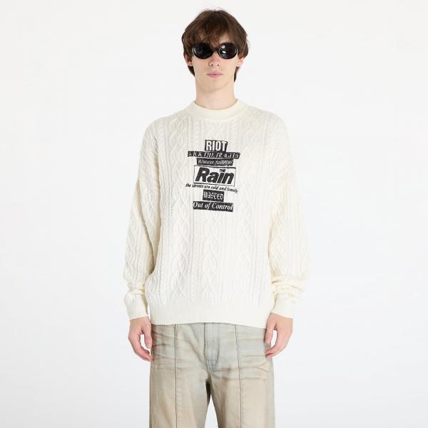 Svetr Wasted Paris Rain Cable Knit Sweater Off-White XL