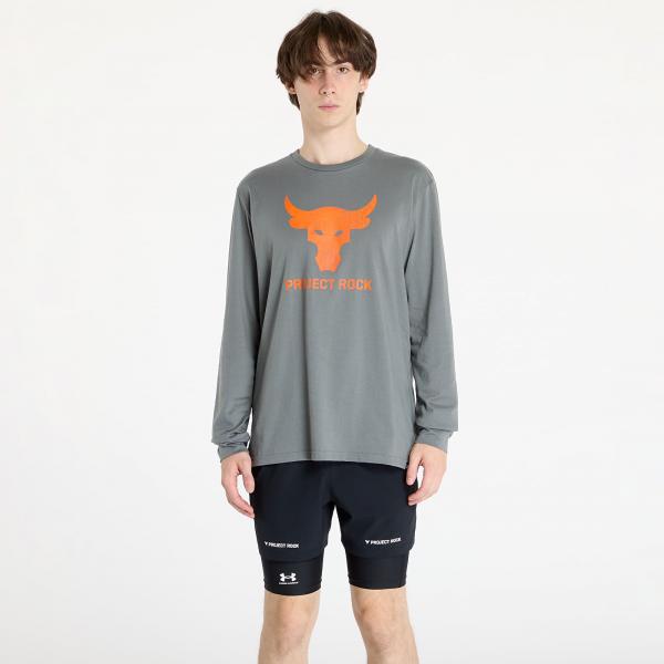 Tričko Under Armour Project Rock BRAHMA BULL Long Sleeve Clay Green/ Team Orange M