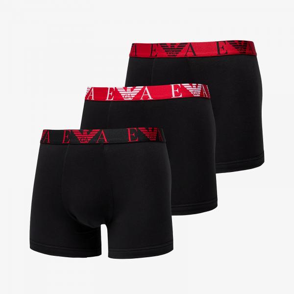 Boxerky EA7 Emporio Armani Men's Knit 3-Pack Bo Nero/ Nero/ Nero XL