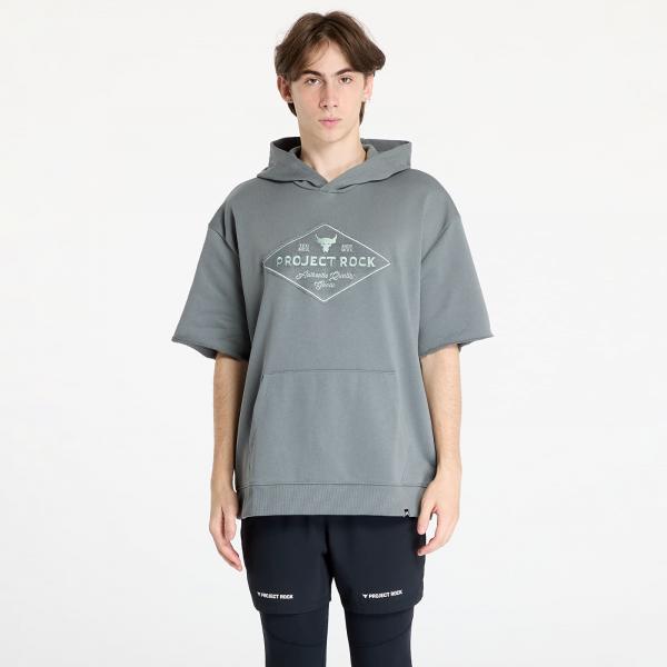 Mikina Under Armour Project Rock Heavyweight Short Sleeve Hooded Tools T-Shirt Clay Green/ Clay Green S