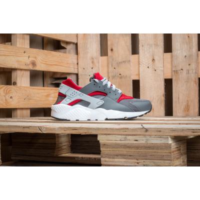 Nike Huarache Run (GS) Dark Grey/ Wolf Grey-Gym Red