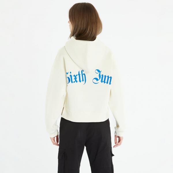 Mikina Sixth June Gothic Embroidery Hoodie Off White L