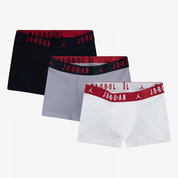Boxerky Jordan Mens Flight Cotton 3-Pack Trunk Black/ White L