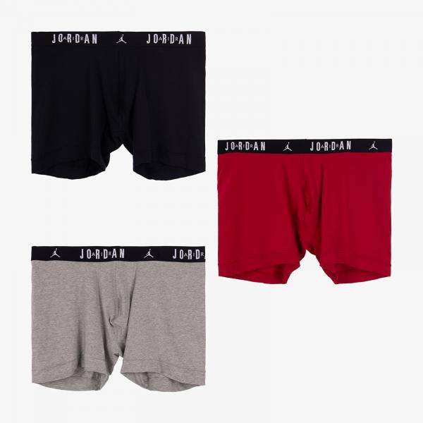 Boxerky Jordan Flight Cotton Core 3-Pack Boxer Brief Gym Red/ Black S
