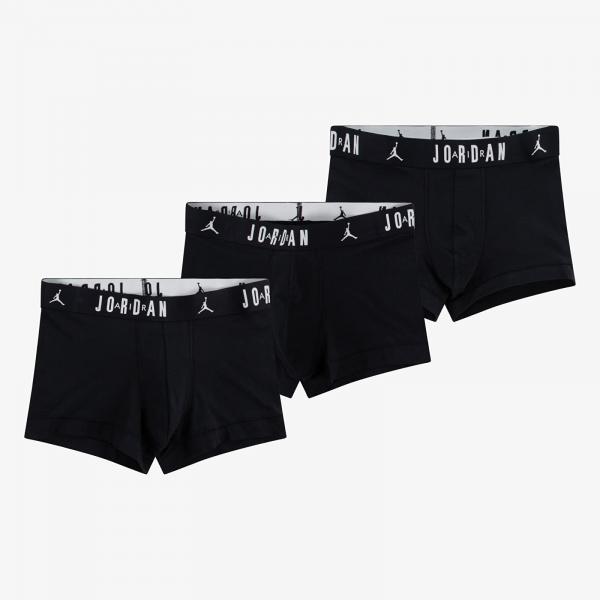 Boxerky Jordan Mens Flight Cotton 3-Pack Trunk Black S