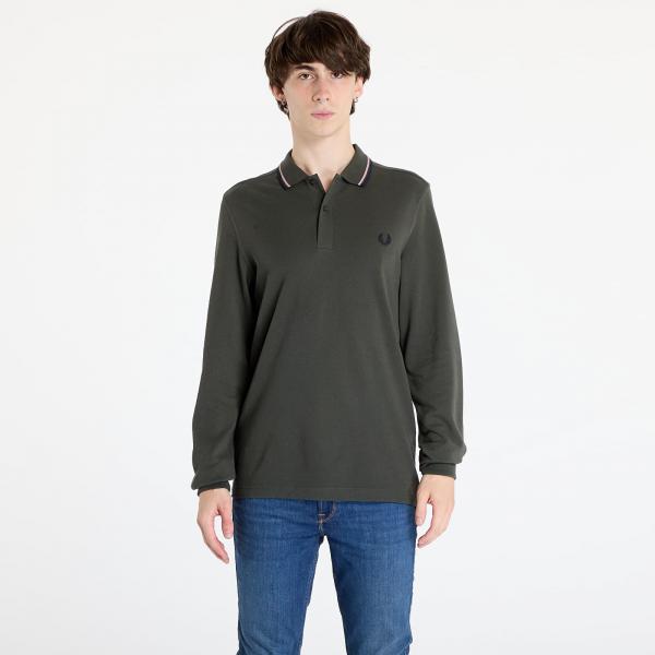 Tričko FRED PERRY LS Twin Tipped Shirt Field Green/ Dark Pink/ Navy XL