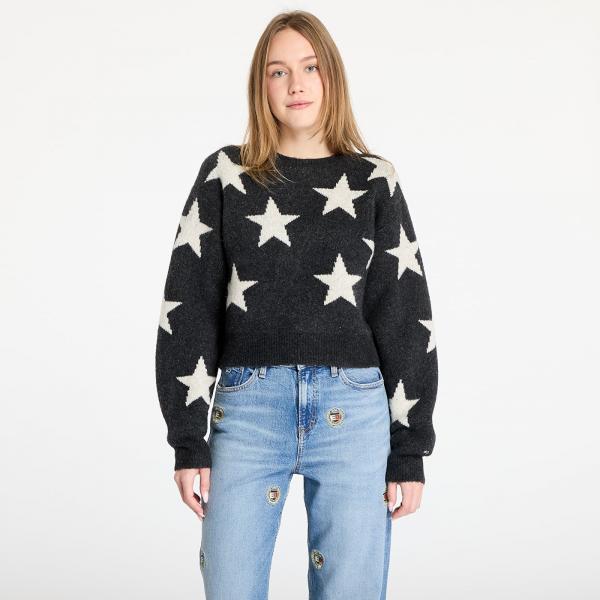 Svetr Tommy Jeans Star Patern Sweater Black XS