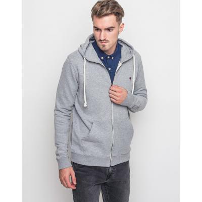 Mikina Knowledge cotton Basic Hood Sweat Grey Melange