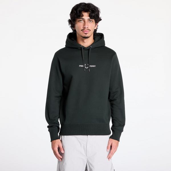 Mikina FRED PERRY Embroidered Hooded Sweatshirt Night Green XL