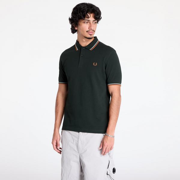 Tričko FRED PERRY The Twin Tipped Shirt Night Green/ Silver Blue/ Marmalade XL