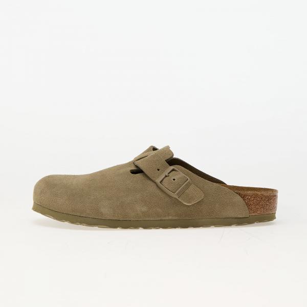 Boty Birkenstock Boston Leather Velvet Faded Khaki 42