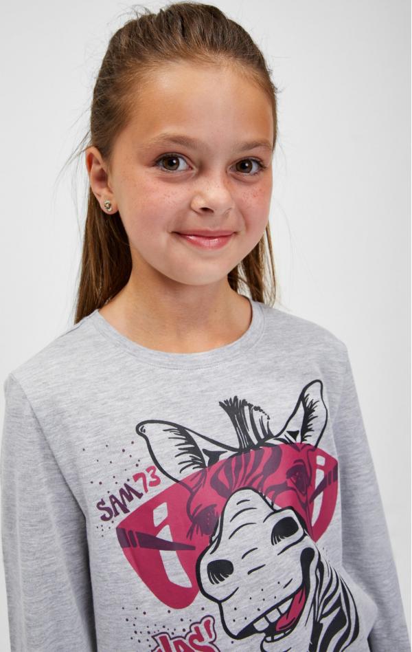SAM 73 Dívčí triko AGNES Šedá 140