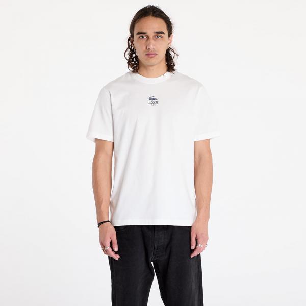 Tričko LACOSTE Signature Print Cotton T-shirt Flour L