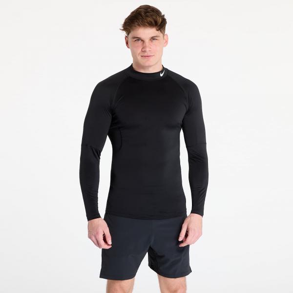 Tílko Nike Pro Men's Dri-FIT Fitness Mock-Neck Long-Sleeve Top Black/ White L