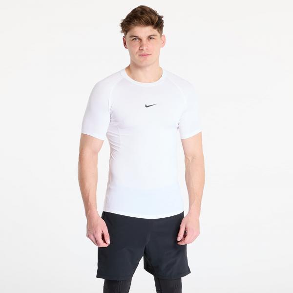 Tričko Nike Pro Men's Dri-FIT Tight Short-Sleeve Fitness Top White/ Black L