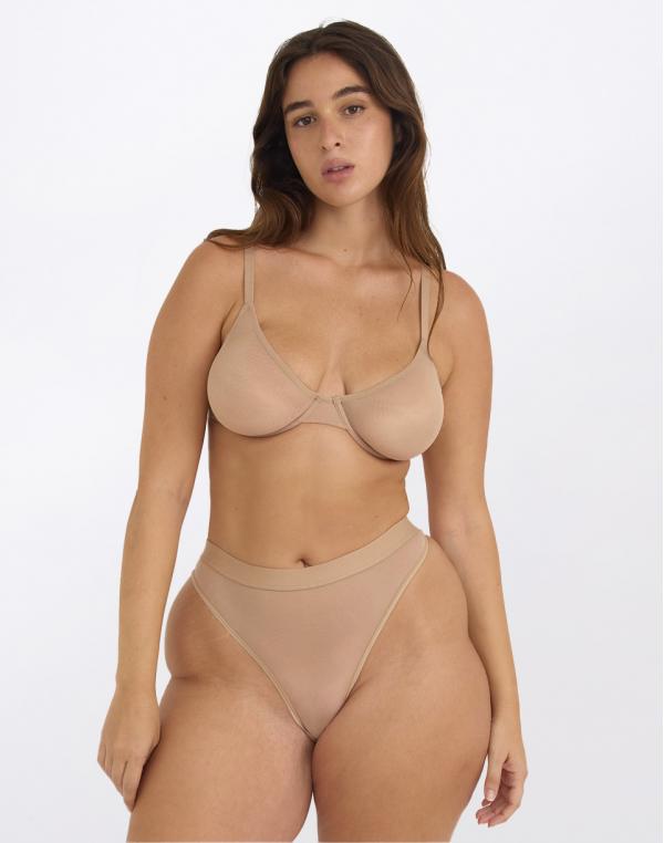 Organic Basics Mesh Thong Hazelnut L