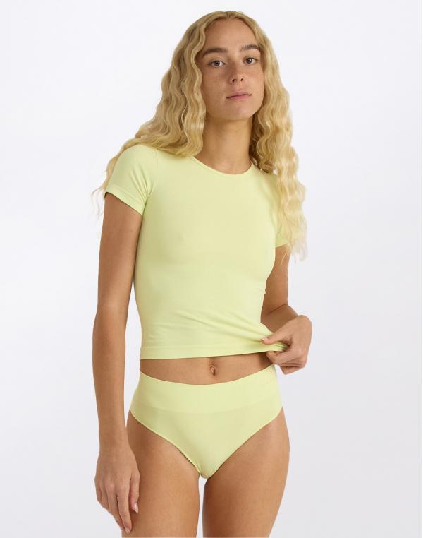 Organic Basics Smooth Thong Elderflower Green M