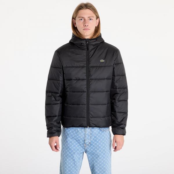 Bunda LACOSTE Men's Water-Repellent Quilted Puffer Jacket Black/ Black XXL