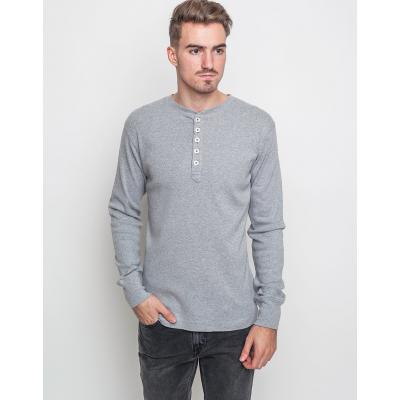 Knowledge Cotton Rib Henley 1012 Grey Melange M