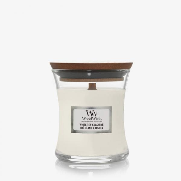 WoodWick Small Hourglass Candle - White Tea & Jasmine Universal