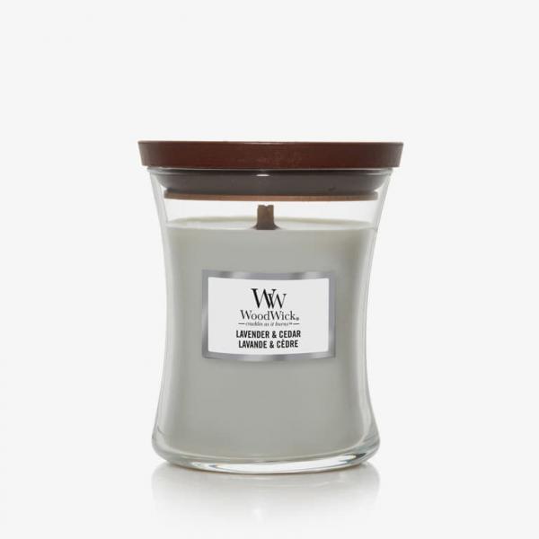 WoodWick Medium Hourglass Candle - Lavender & Cedar Universal