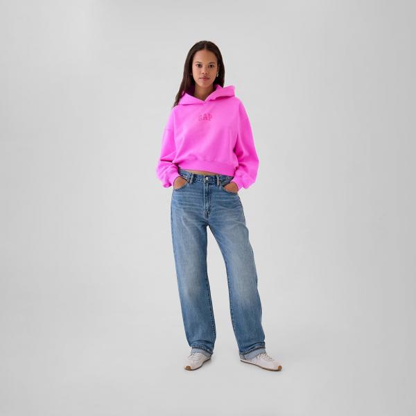 Mikina GAP Logo Pullover Hoodie Standout Pink XS